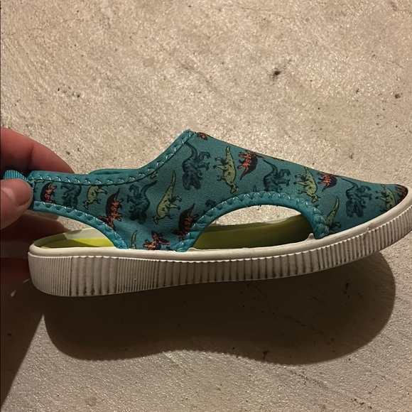 Kids Dinosaur Print Pool Shoes - Teal - Picture 4 of 4